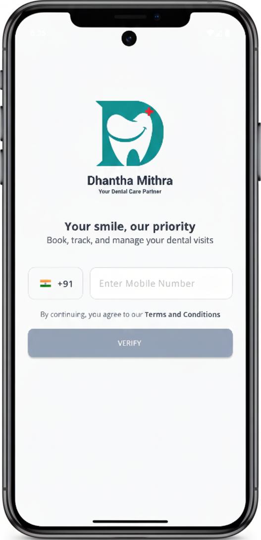 DhanthaMithra registration form on mobile device